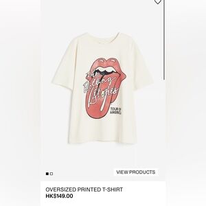 H&M Cream Rolling Stones Graphic Tee